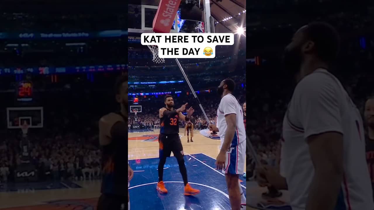 KAT had to take the broom from Andre Drummond 😂