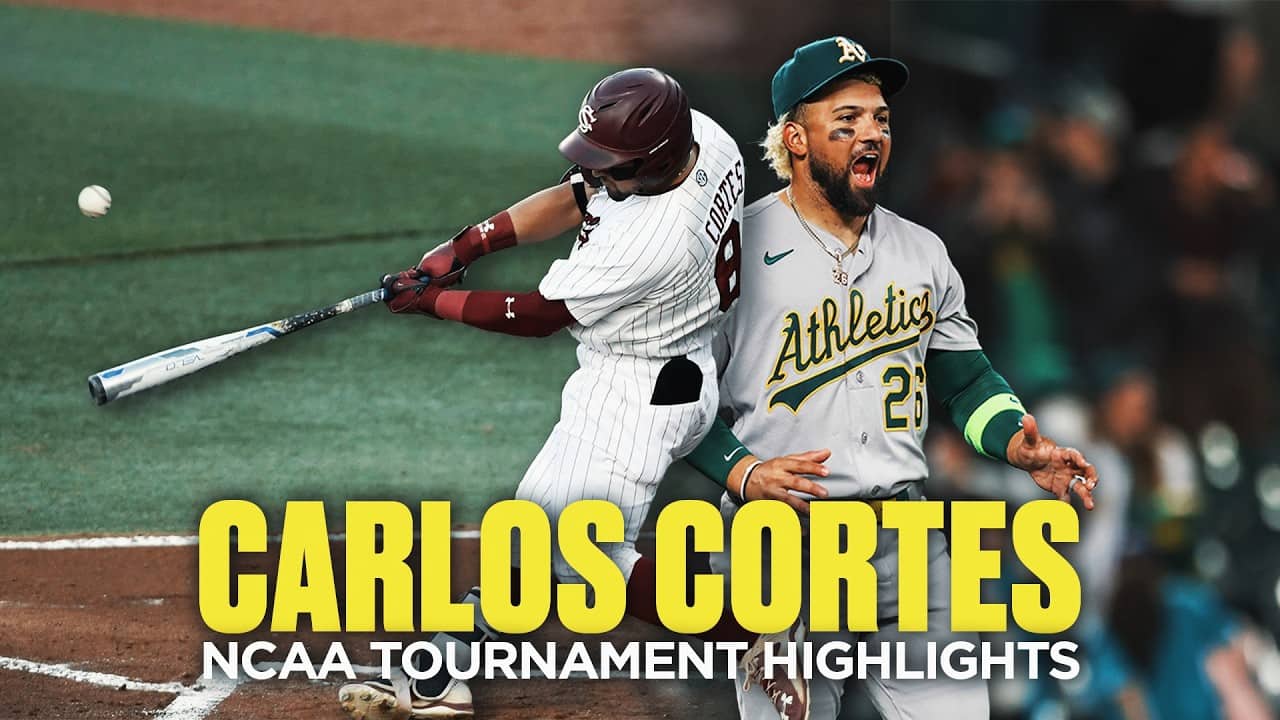 A's breakout star Carlos Cortes' NCAA baseball tournament highlights