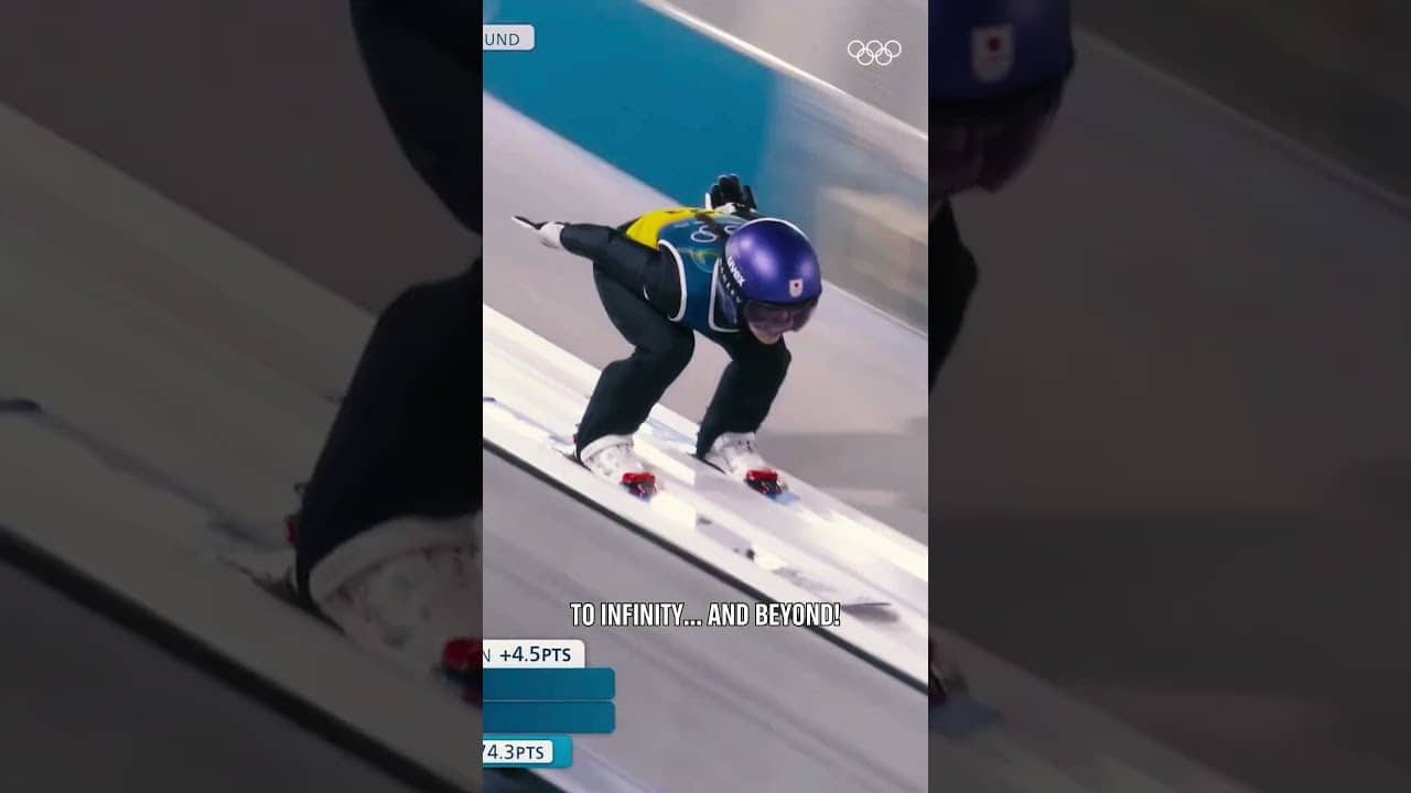 Ski jumping, flying, or falling with style? 🚀 #Olympics #SkiJumping