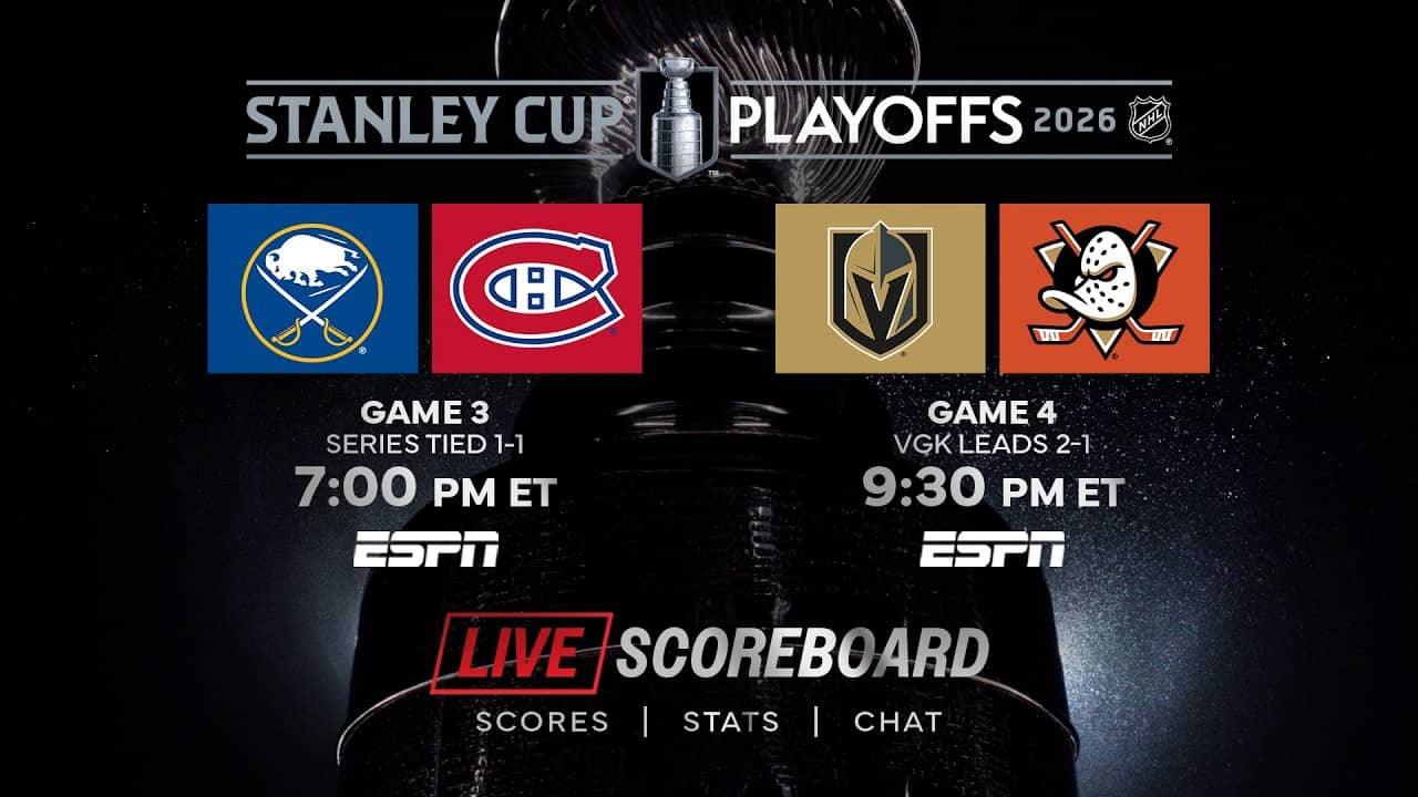 π LIVE NHL Stanley Cup Playoffs Scoreboard & Chat 5/10 ππ₯