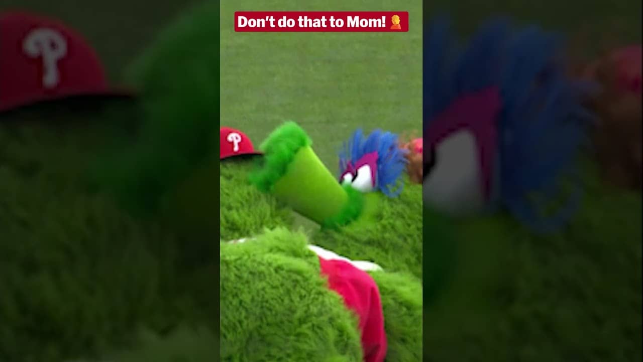 The Phillie Phanatic just tackled his mom on Mother’s Day