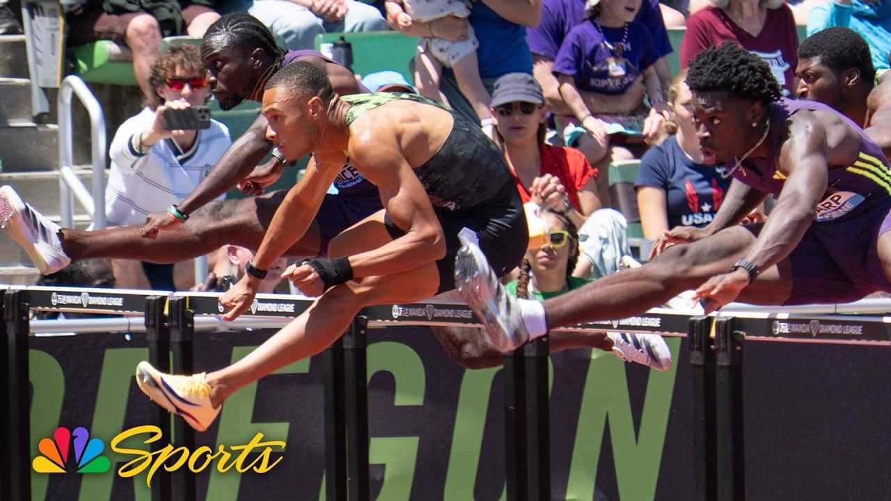Jamal Britt sets men's 110m hurdles meet record for Prefontaine Classic | NBC Sports