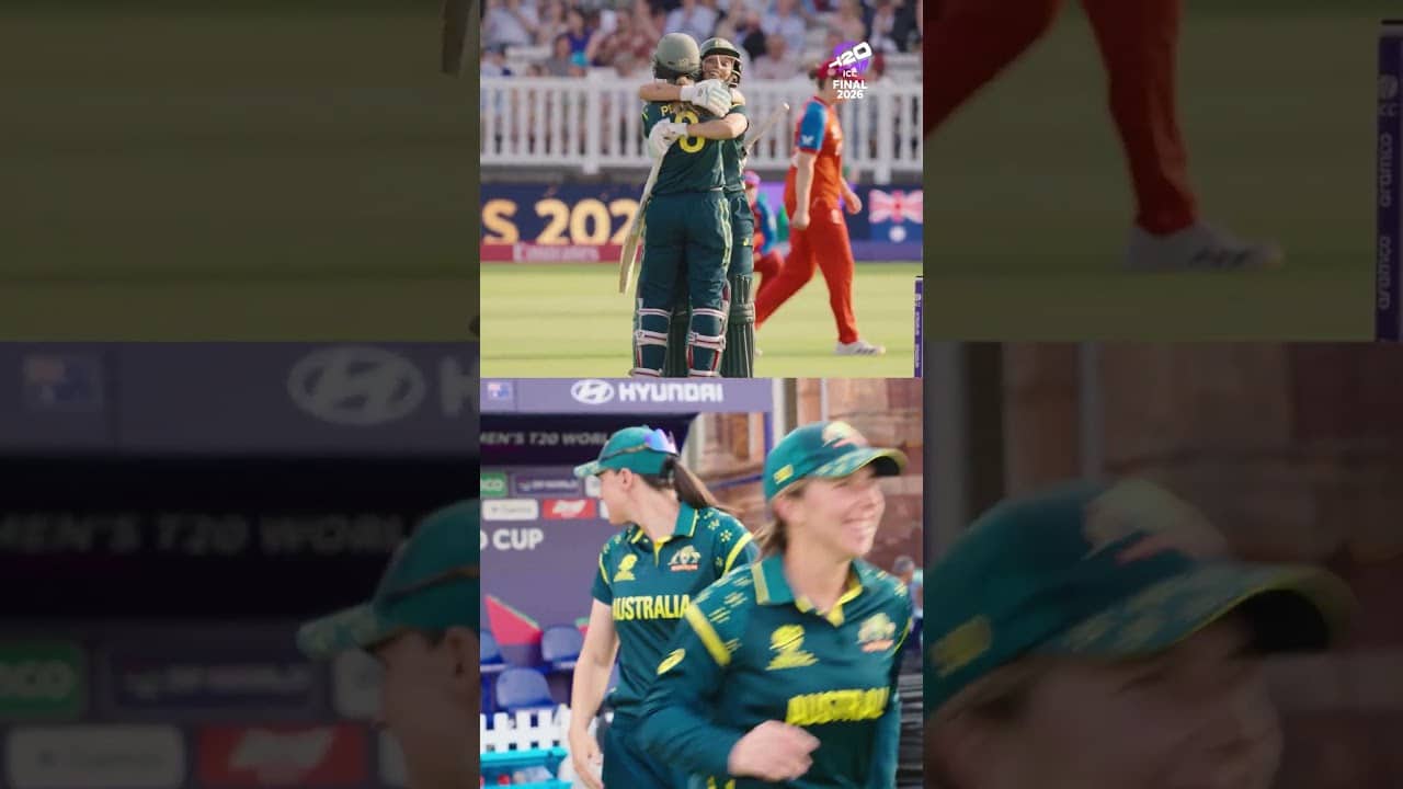 The euphoria, the exact moment Australia sealed their 𝘀𝗲𝘃𝗲𝗻𝘁𝗵 𝗪𝗼𝗺𝗲𝗻’𝘀 #𝗧𝟮𝟬𝗪𝗼𝗿𝗹𝗱𝗖𝘂𝗽 🏆