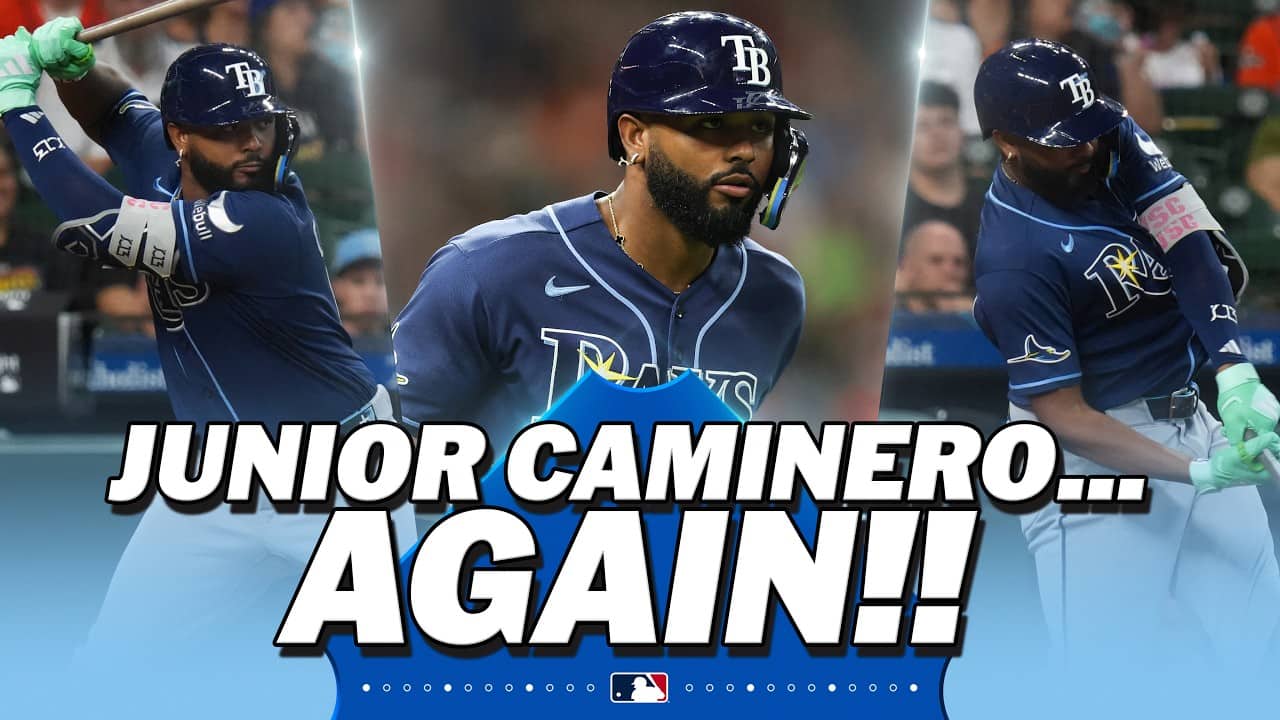 Junior Caminero homers AGAIN to give the Rays a LATE-INNING LEAD! 😱🤯 (10th HR in last 10 games!)
