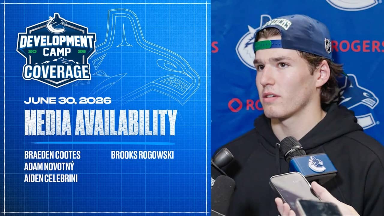 Braeden Cootes, Adam Novotný, Aiden Celebrini & Brooks Rogowski Development Camp Media (Jun 30 2026)