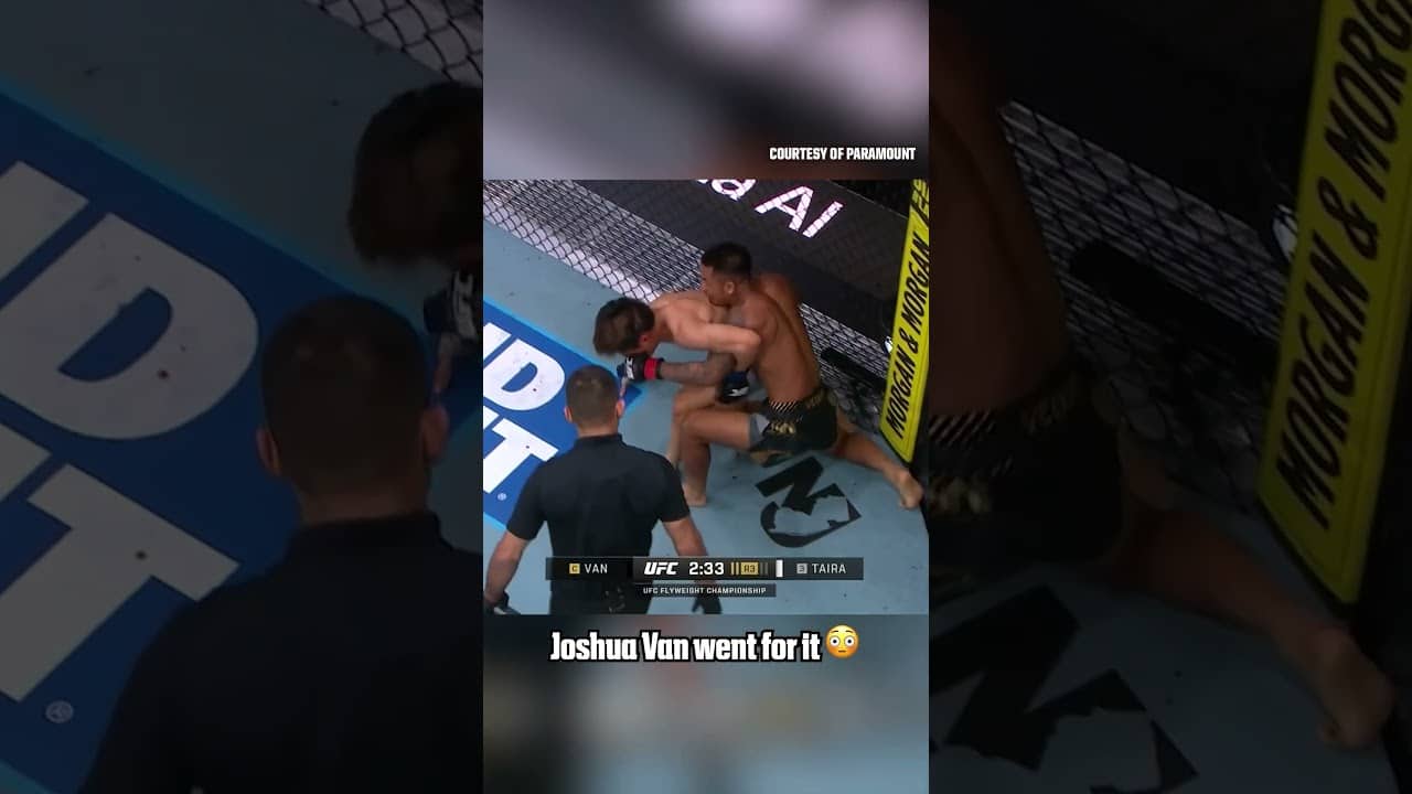 Joshua Van with the attempt to end it in Round 3 at UFC 328 😳 (via Paramount)