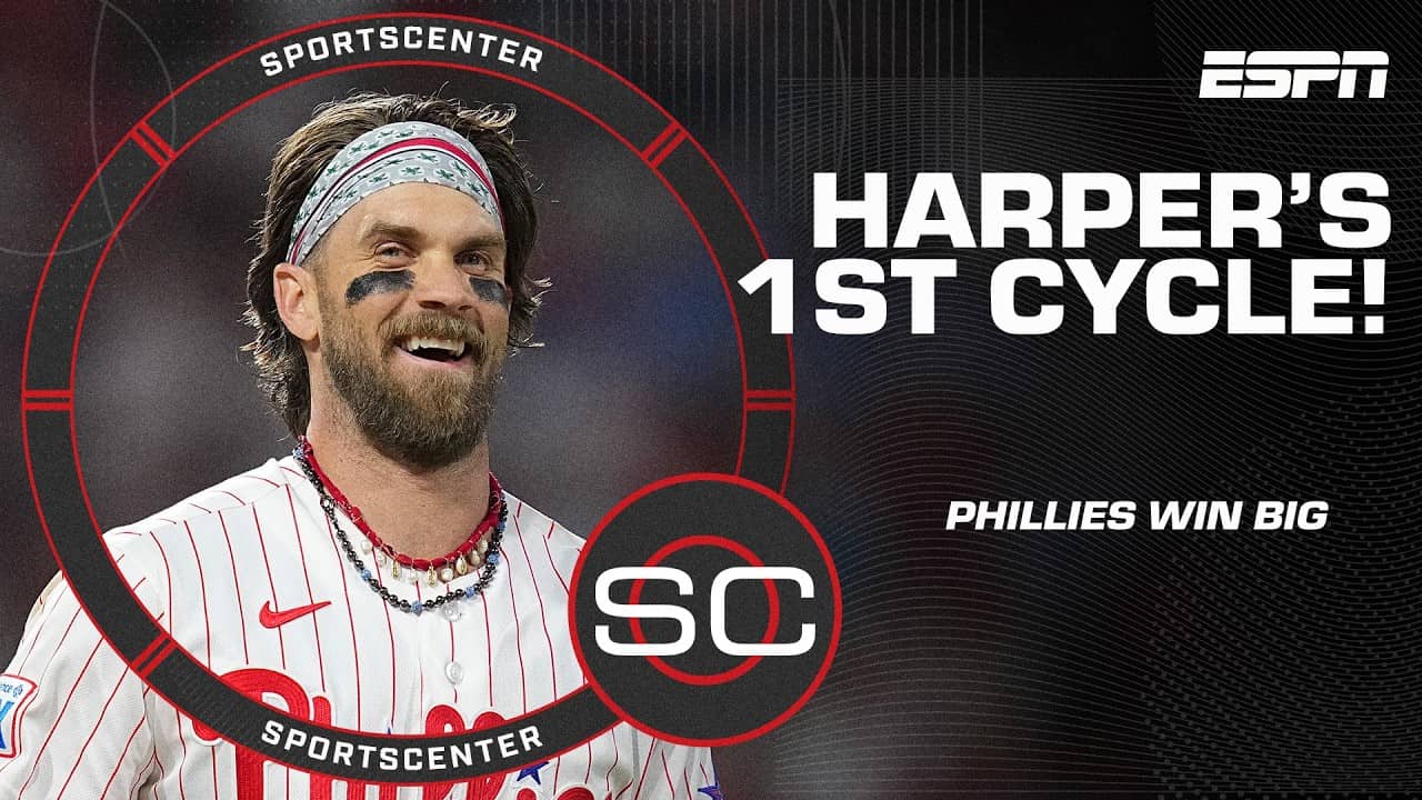 PHILLY SPECIAL ‼️ Bryce Harper's BIG NIGHT hitting for the cycle & more! | SportsCenter