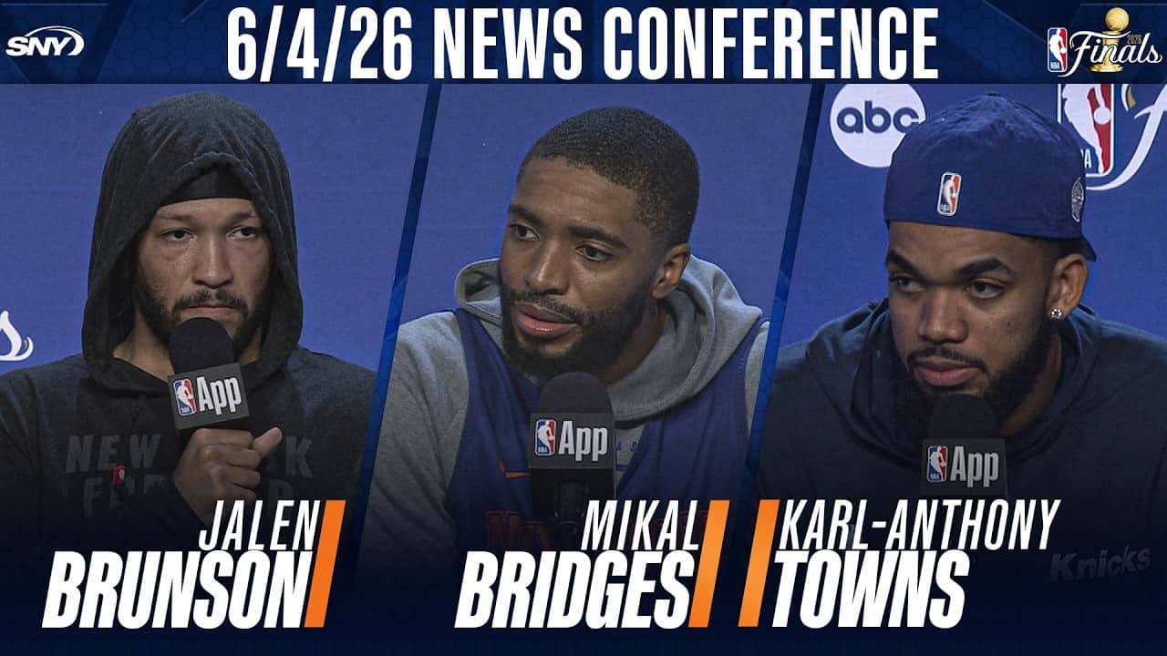 Jalen Brunson, Mikal Bridges, Karl-Anthony Towns talk Knicks' mindset before Game 2 of NBA Finals