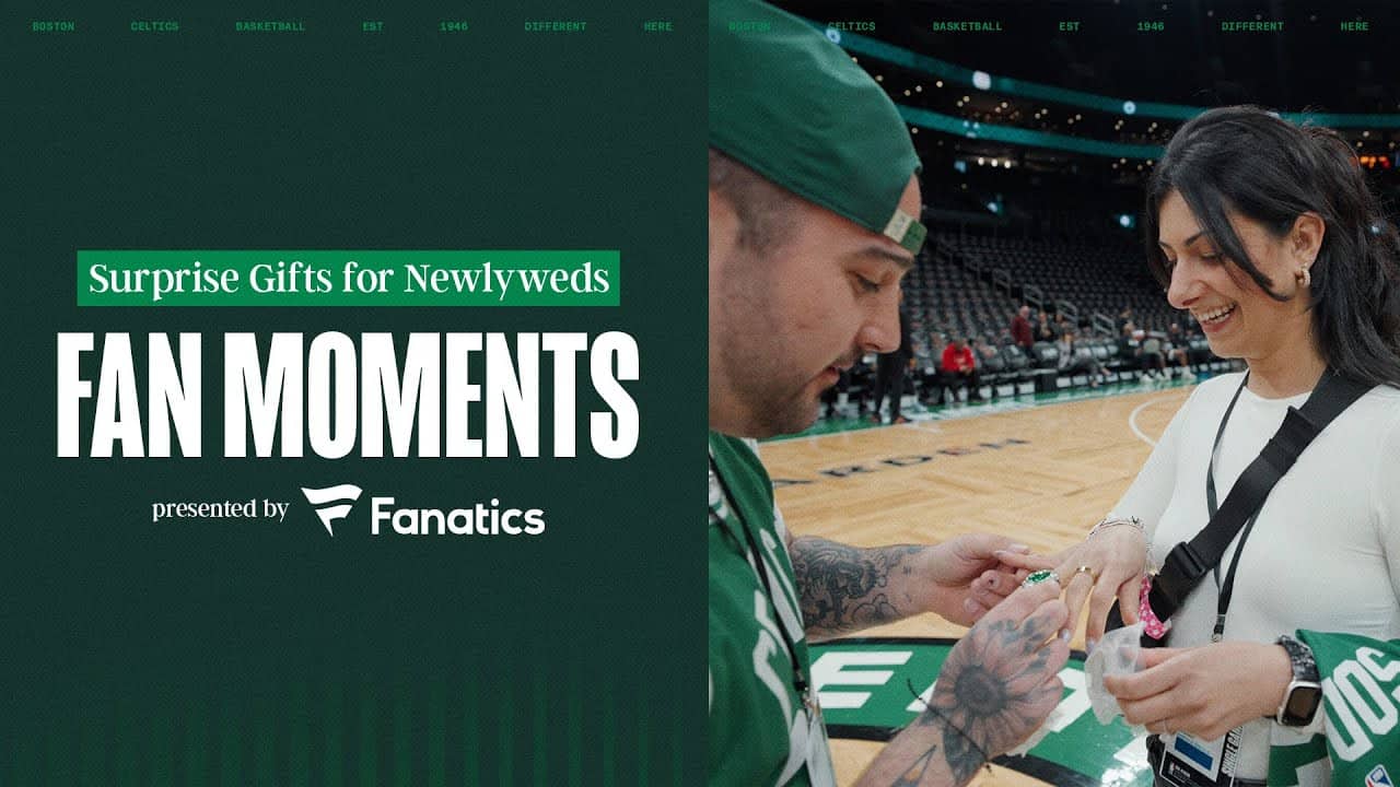 We surprised Celtics superfans with the perfect gifts for their wedding 💚