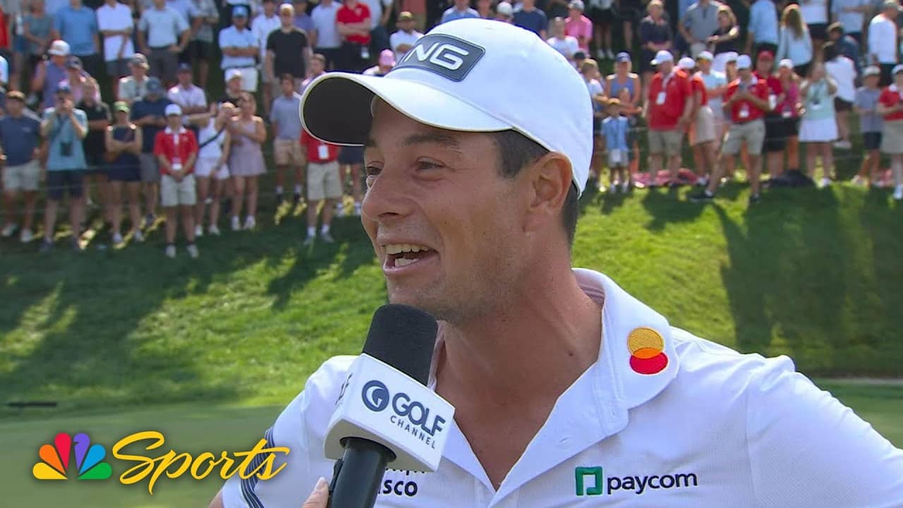 Viktor Hovland ‘couldn’t be happier’ after winning Travelers playoff | Golf on NBC Sports