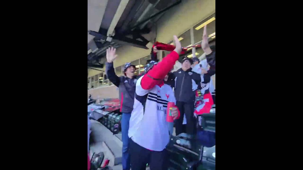 The penalty celebration from the fam 🖤❤️ #dcunited #footballshorts #pov #celebration #supporters