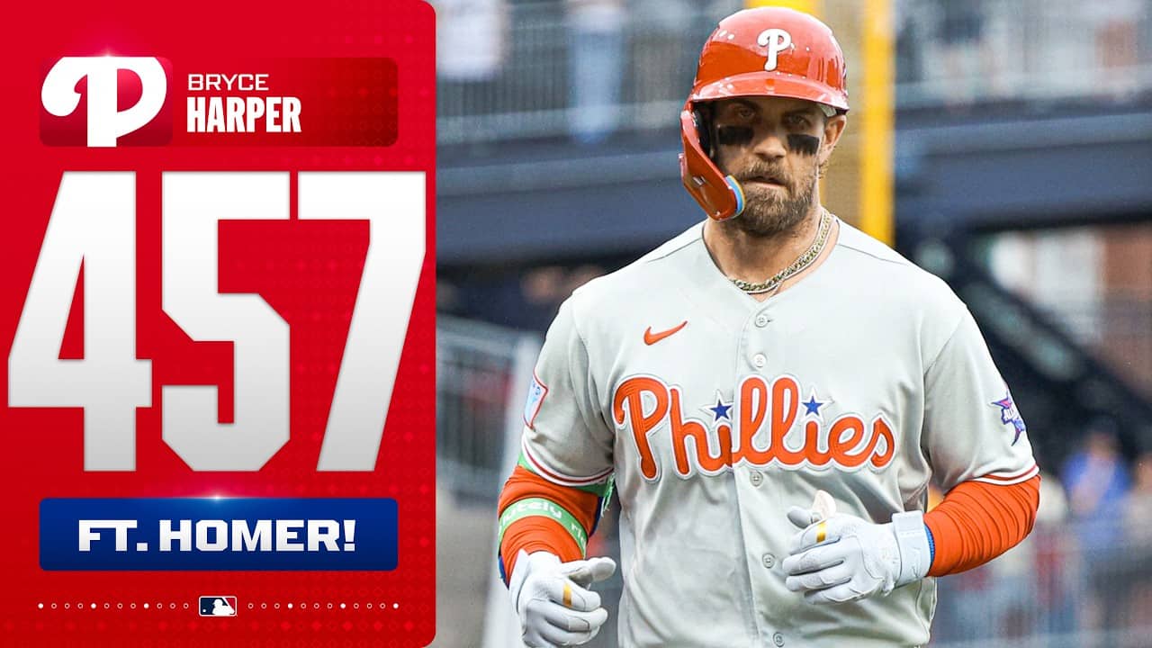 Bryce Harper OVER THE BATTER'S EYE! (457-ft. home run) 😳 | MLB Highlights