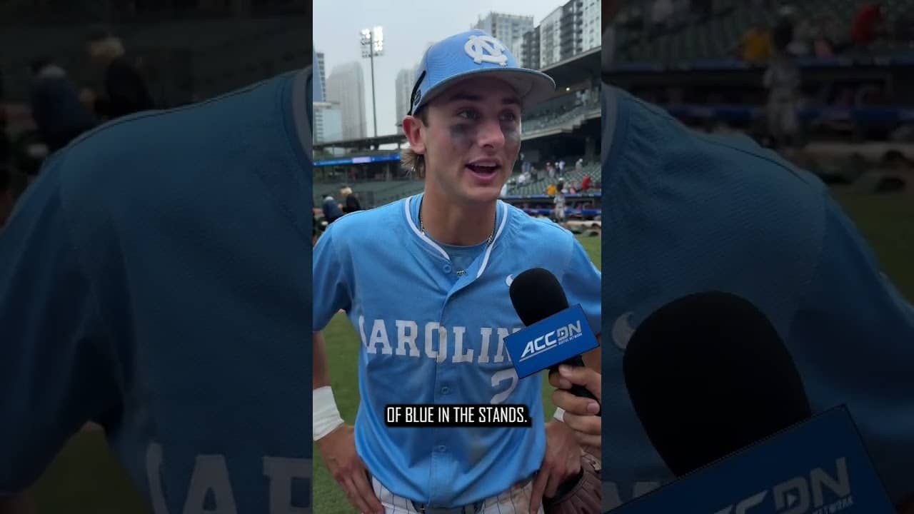 UNC SS Jake Schaffner after a 4 RBI in the Heels' win over Virginia Tech 🗣️ #unctarheels #baseball