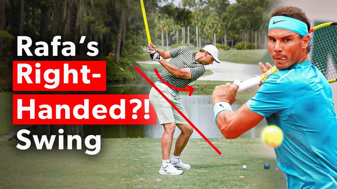 Tennis legend Rafael Nadal's UNIQUE golf swing explained