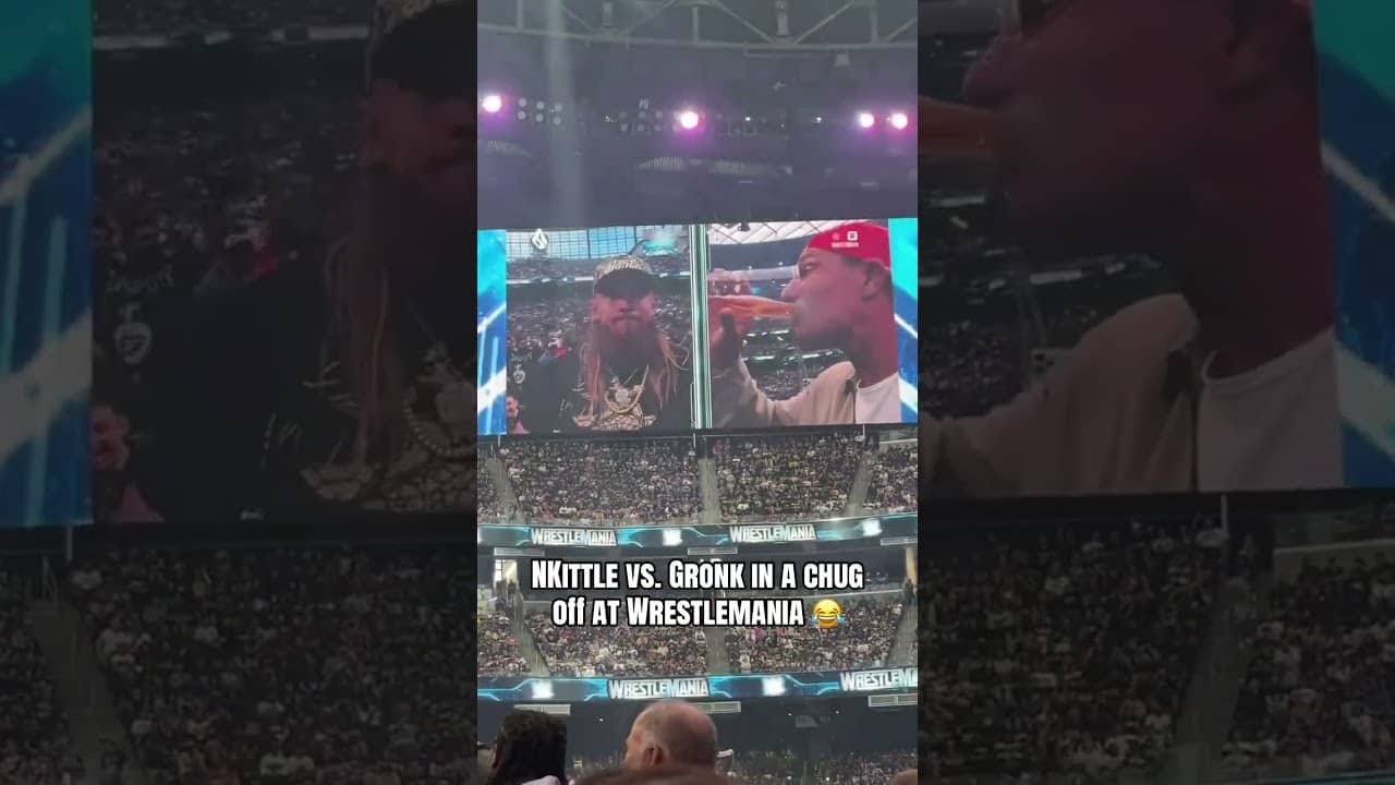 Battle of the TEs 🙌 #WrestleMania