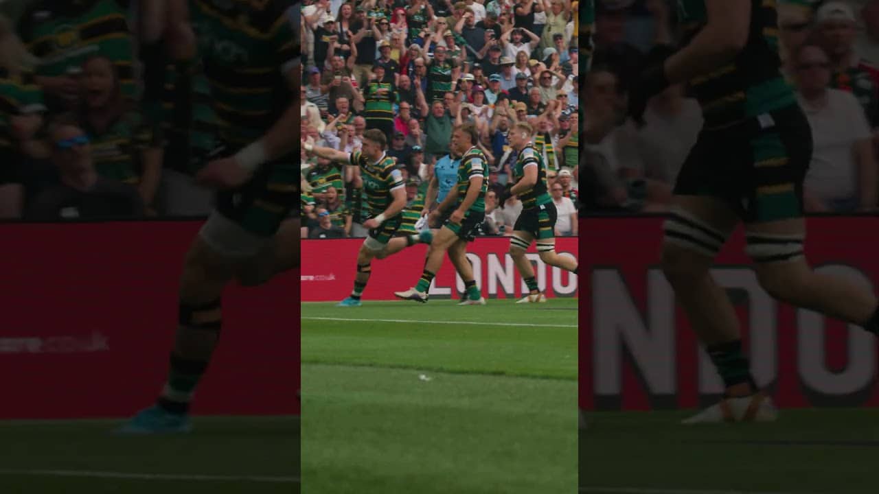 Tommy Freeman getting Northampton Saints off to a flying start in the @PREM-Rugby final ✈️