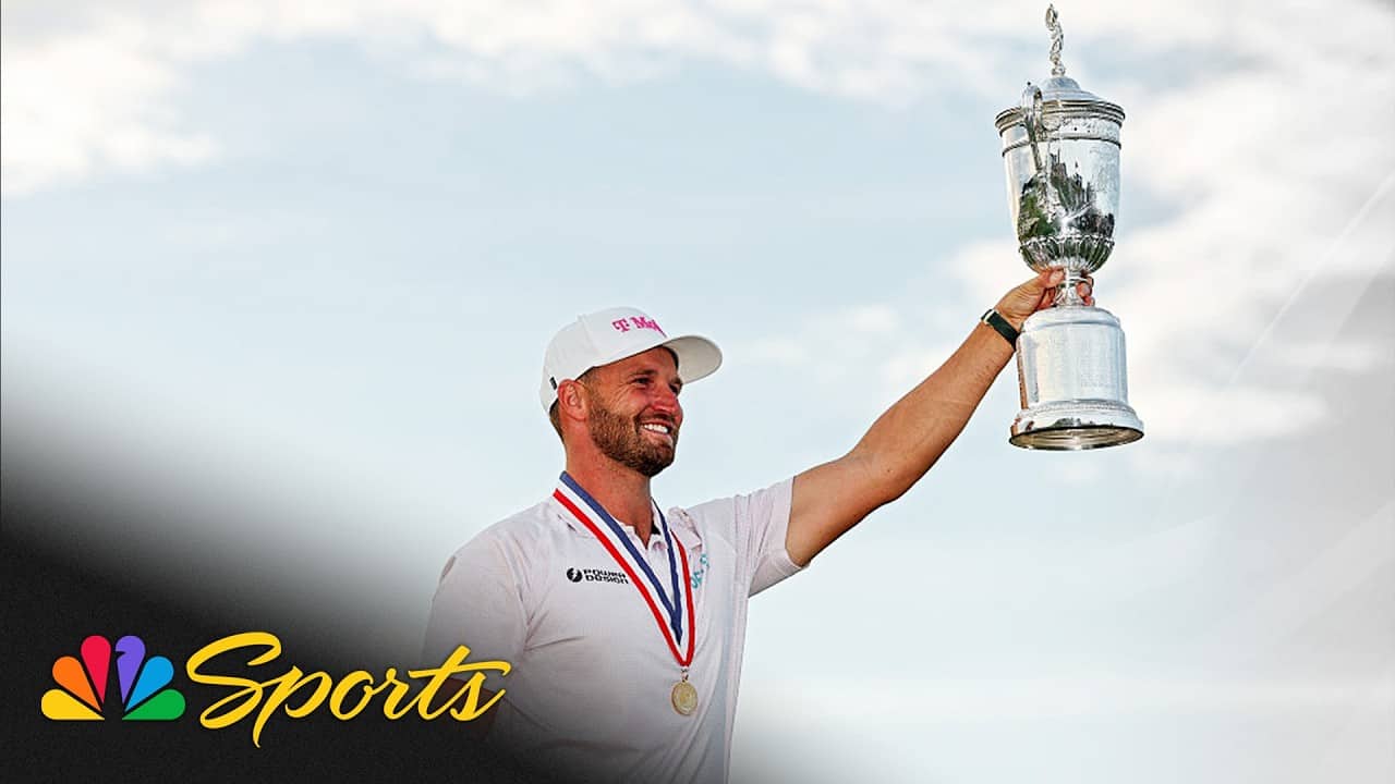 Wyndham Clark hoists U.S. Open Championship trophy after win at Shinnecock | Golf on NBC Sports