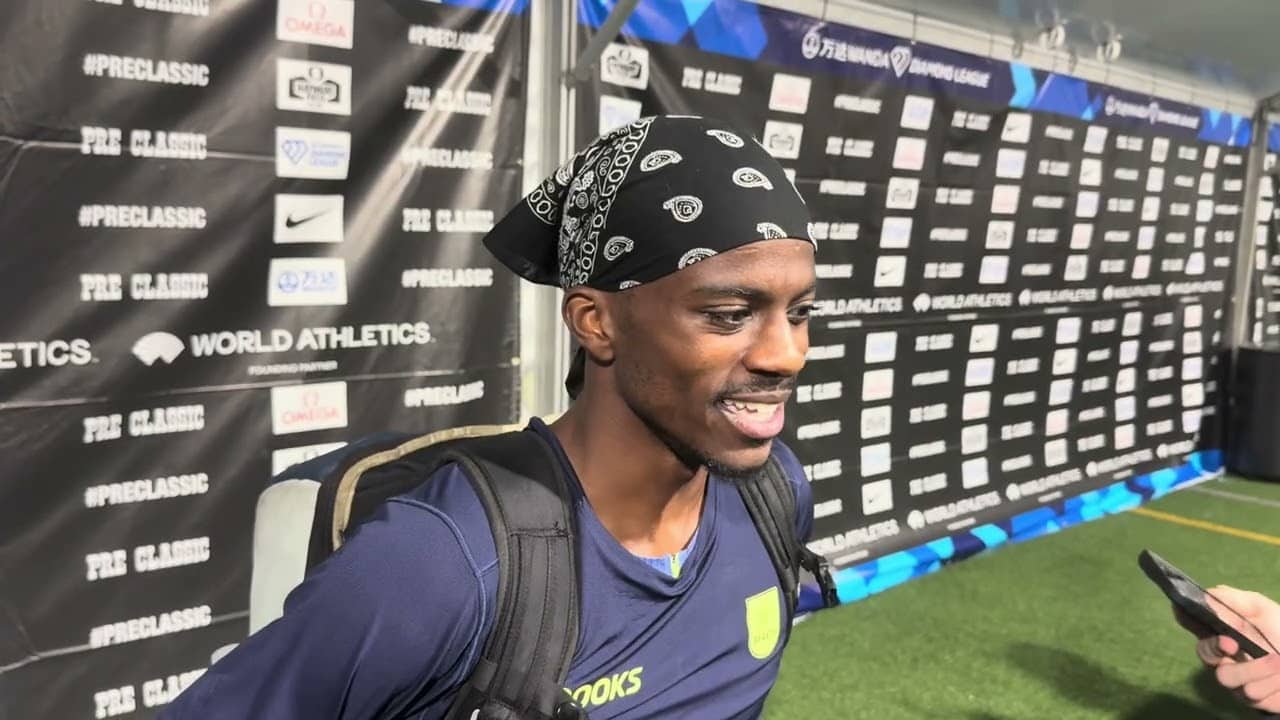 Brandon Miller on how confidence in his fitness helped him win the 800 tonight 