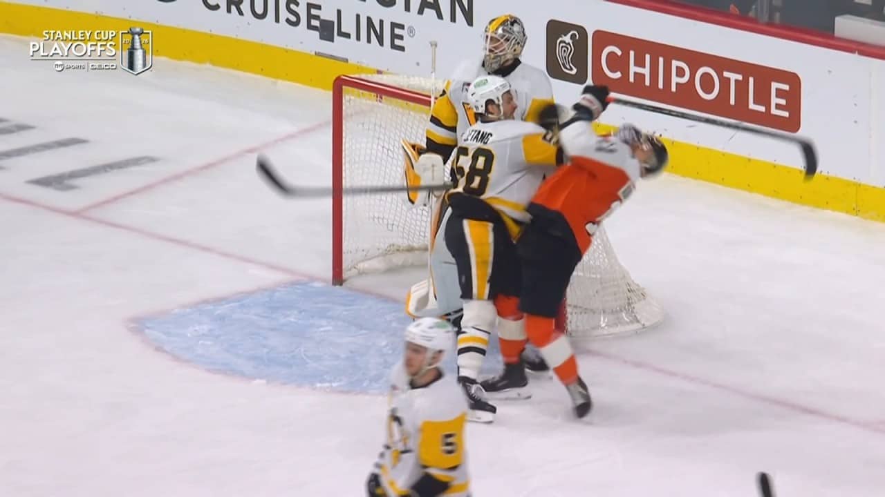 Kris Letang Roughing Penalty Against Travis Konecny