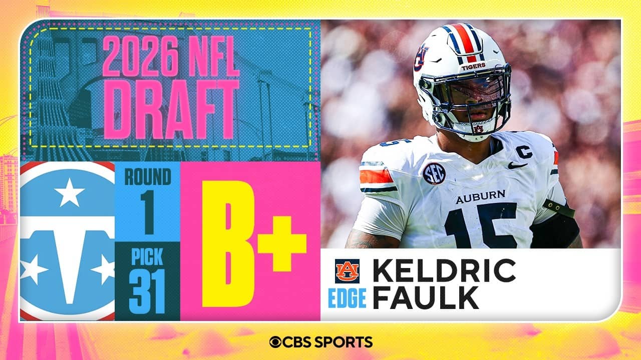 Titans select Keldric Faulk No. 31 overall | 2026 NFL Draft Grades & Reaction