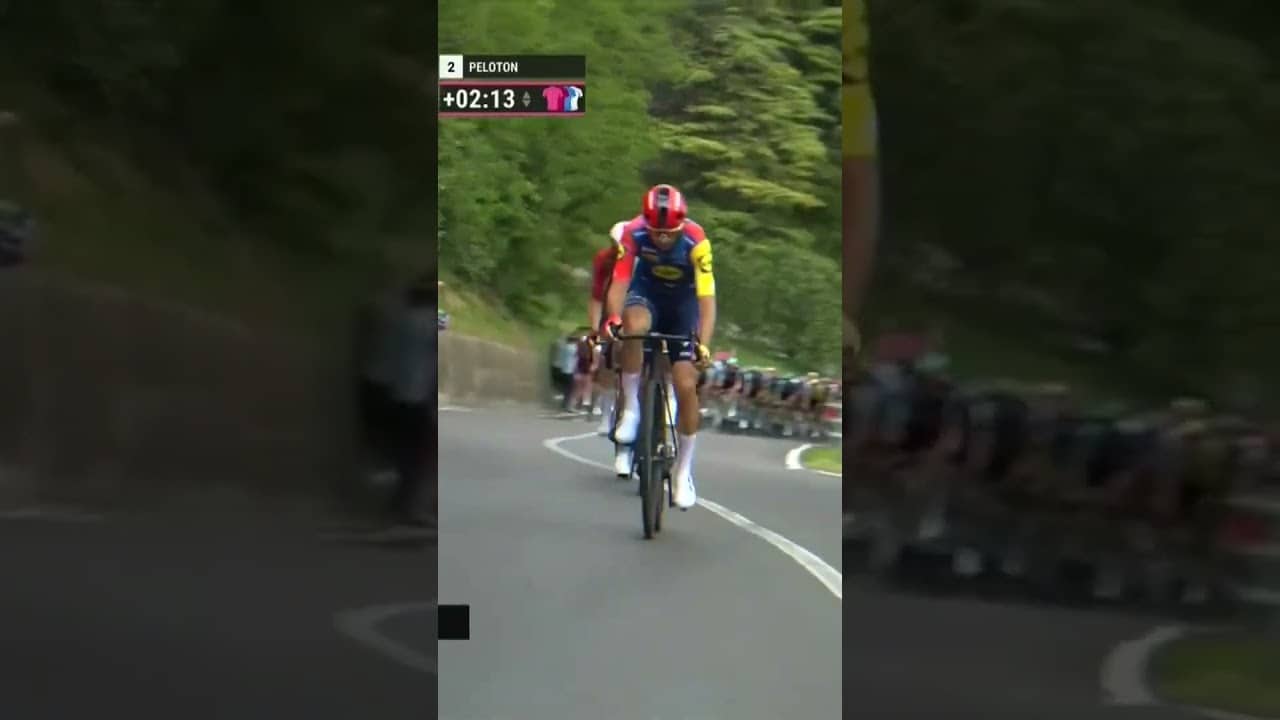 Giulio Ciccone uses an uncategorised climb to bridge across to the breakaway at the Giro 🙌