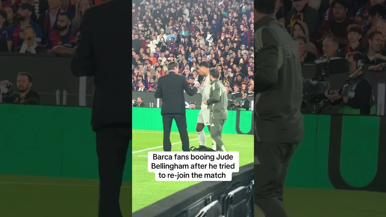Jude was knocked down in Barca’s box, and needed assistance leaving the pitch