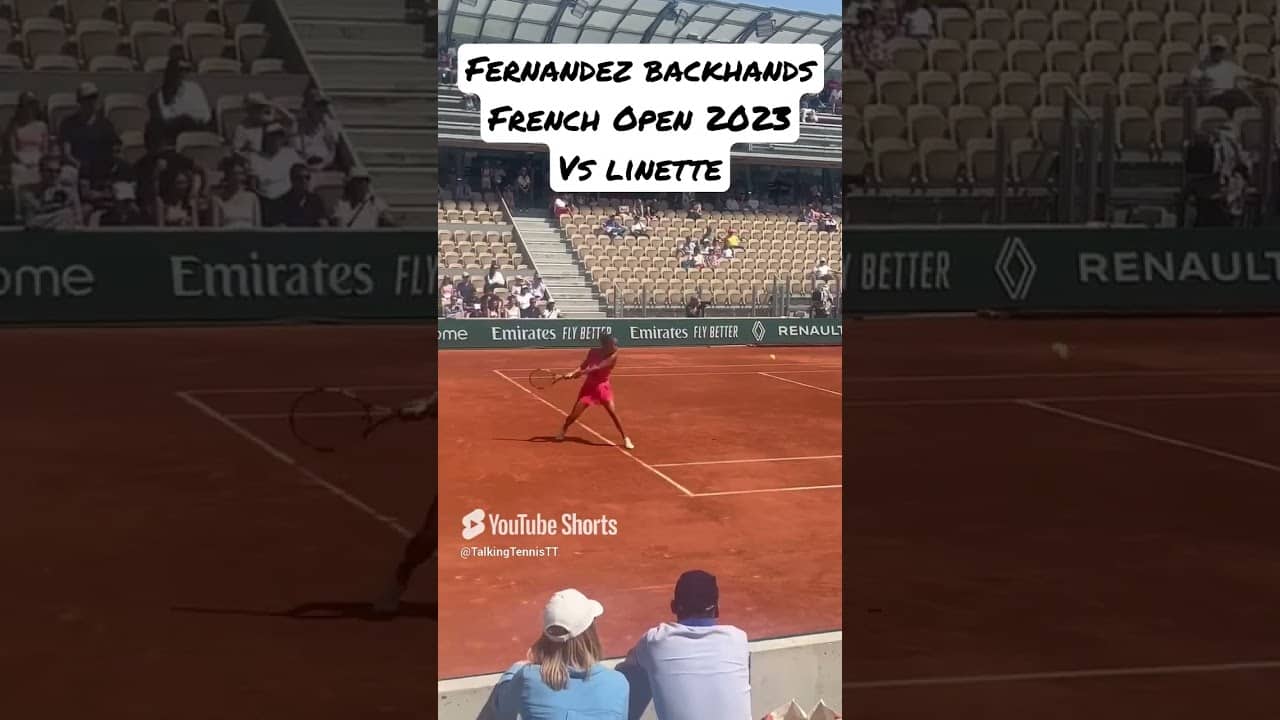 Leylah Fernandez series of backhands vs Magda Linette   French Open 2023 Round 1 #rolandgarros #wta