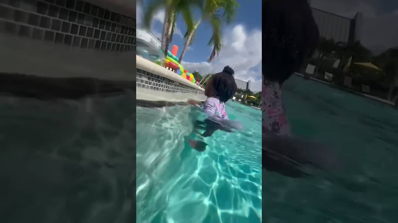 SHE KEPT FIGHTING FOR IT AT HER SWIM LESSON!