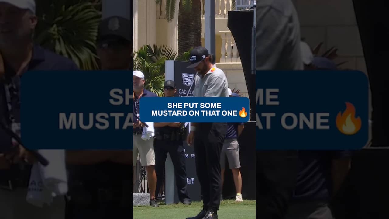 That 1st tee energy for the leader, Cameron Young. #golf #pgatour #sports