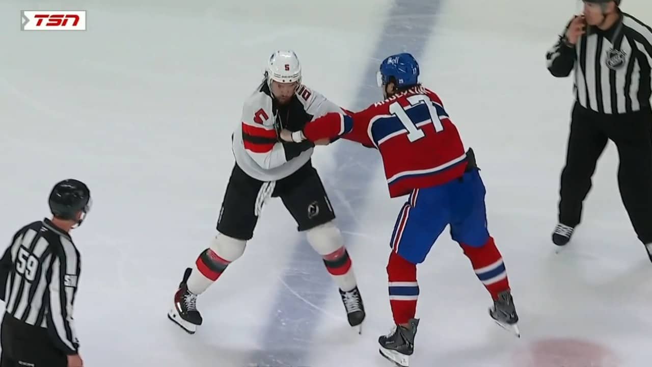 Josh Anderson Drops The Gloves With Brenden Dillon After Hit Against Jack Hughes