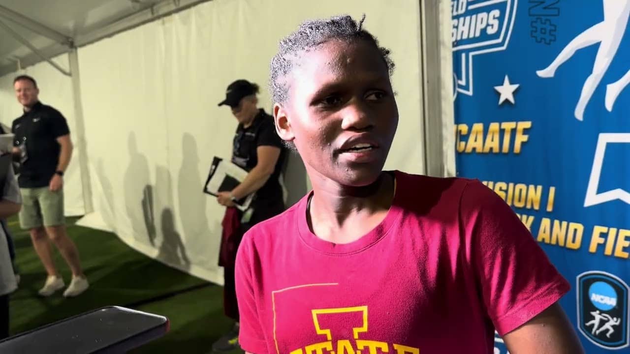 Mercyline Kirwa after upsetting Jane Hedengren to win 2026 NCAA 10,000m title