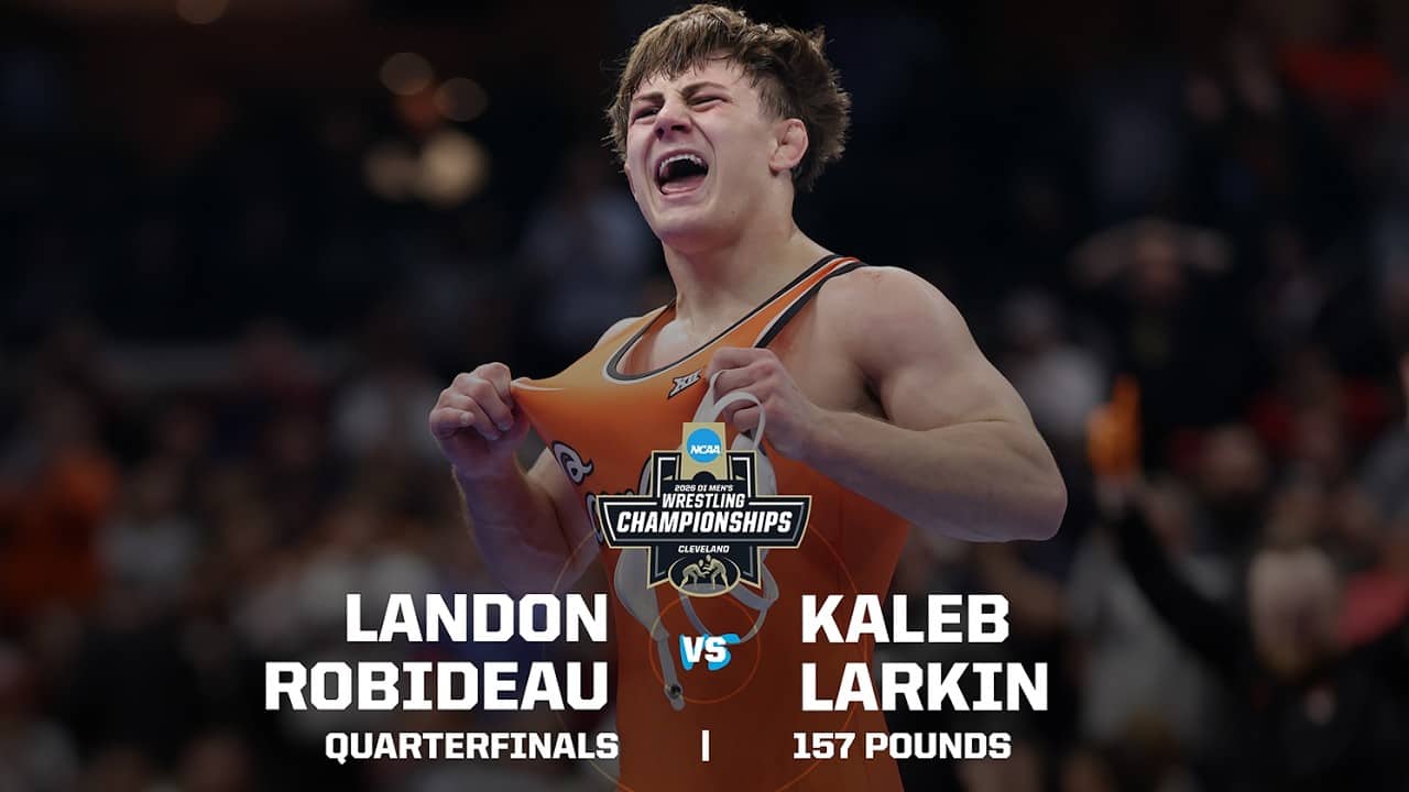 Landon Robideau vs. Kaleb Larkin: 2026 NCAA wrestling quarterfinals (157 pounds)