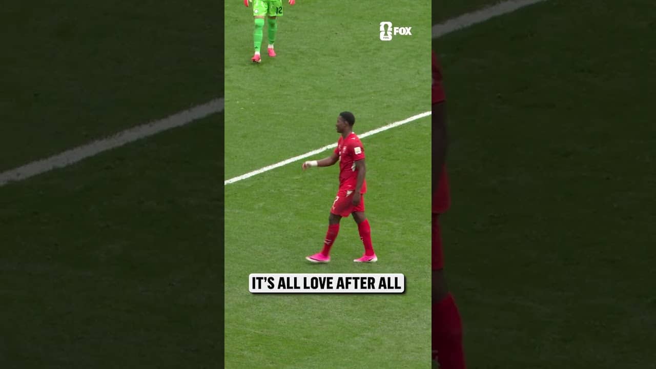 Respect between Davinson Sánchez and Breel Embolo after this challenge