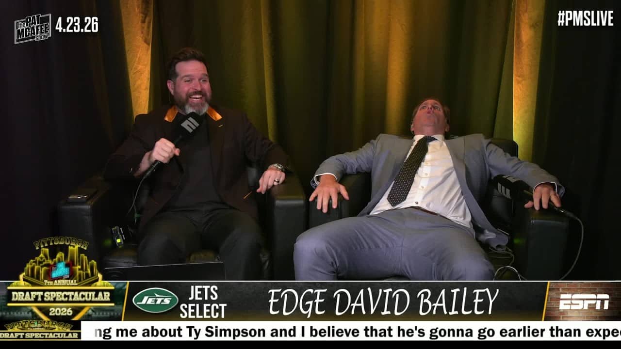 Peter Schrager’s reaction to Jets picking David Bailey at No. 2 😤 | The Pat McAfee Draft Spectacular