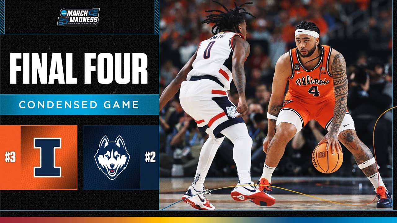 UConn vs. Illinois - Final Four NCAA tournament extended highlights