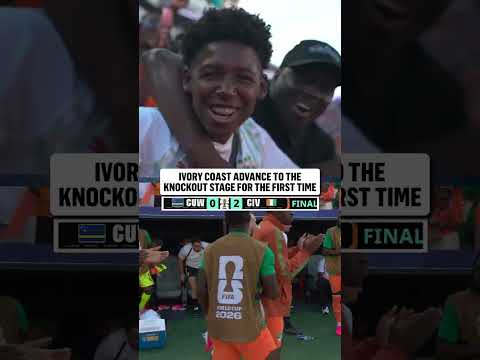 Ivory Coast celebrates earning its first-ever knockout stage appearance at the FIFA World Cup 🇨🇮