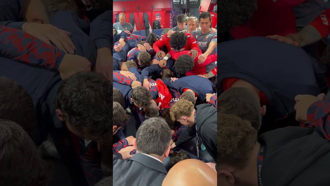 Vestuario de Osasuna antes de medirse ante el Atlético de Madrid en El Sadar #OsasunaAtleti
