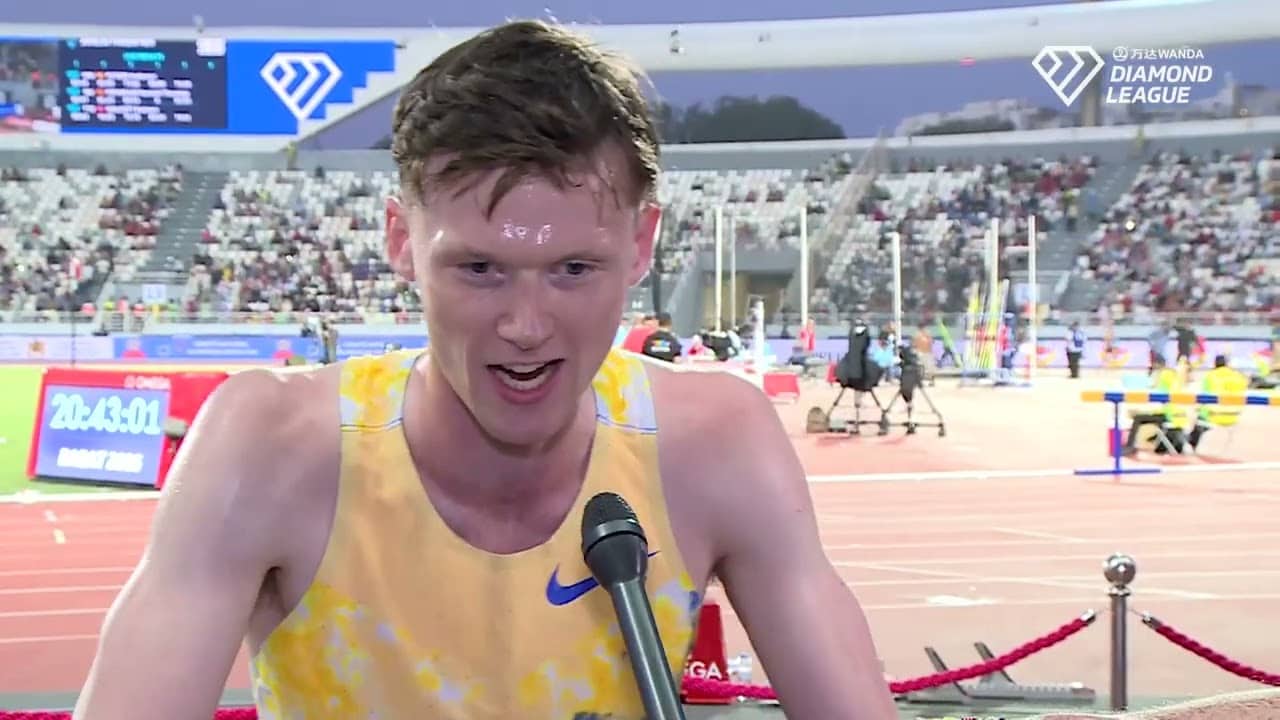Great Britain's Max Burgin Reacts To Impressive 800m Win In 1:42.98 At Rabat Diamond League