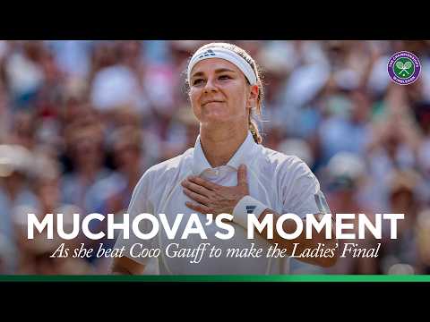 Amazing scenes as Karolina Muchova makes her first Wimbledon Final 🇨🇿 💜 | Match Point