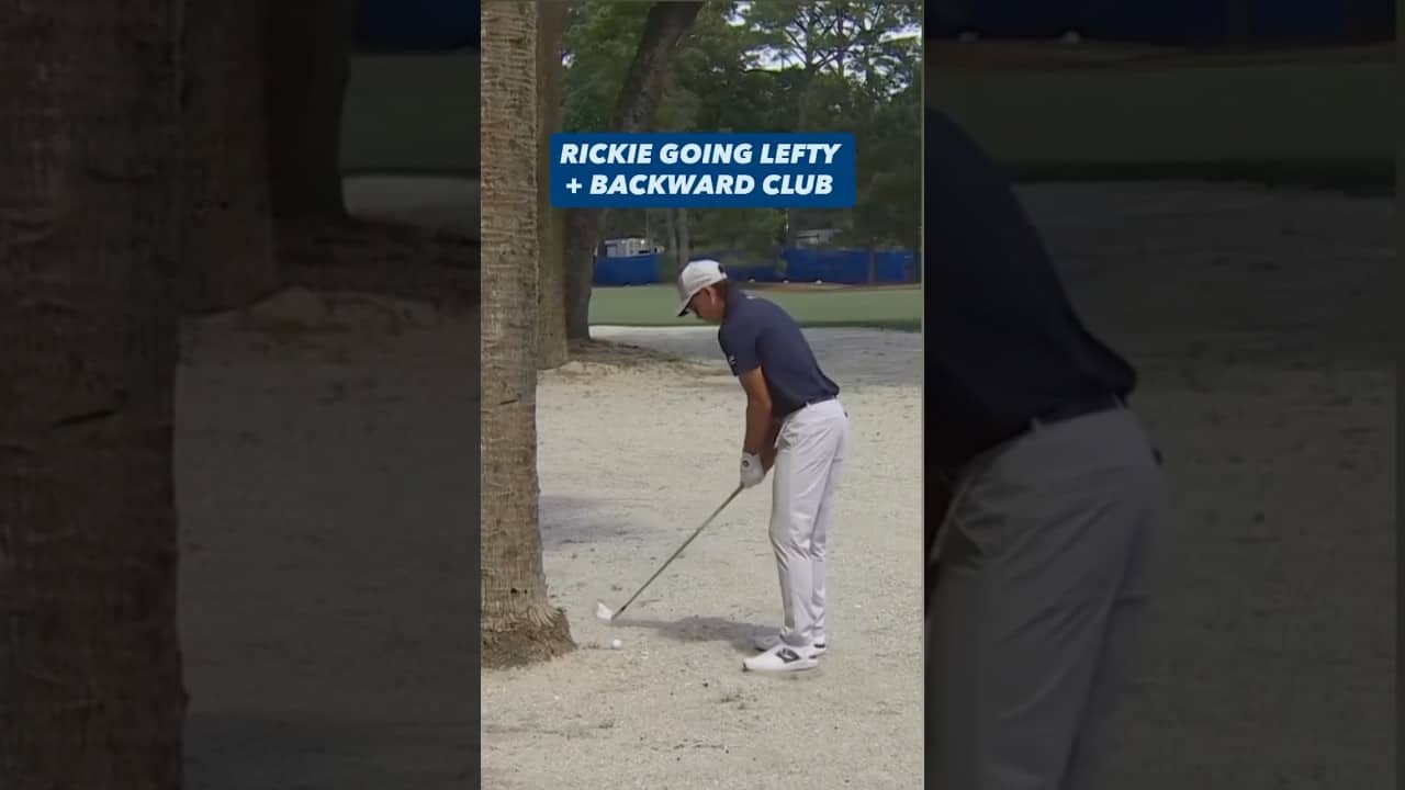 Rickie Fowler thinking outside the box and it pays off well from this spot 🤯