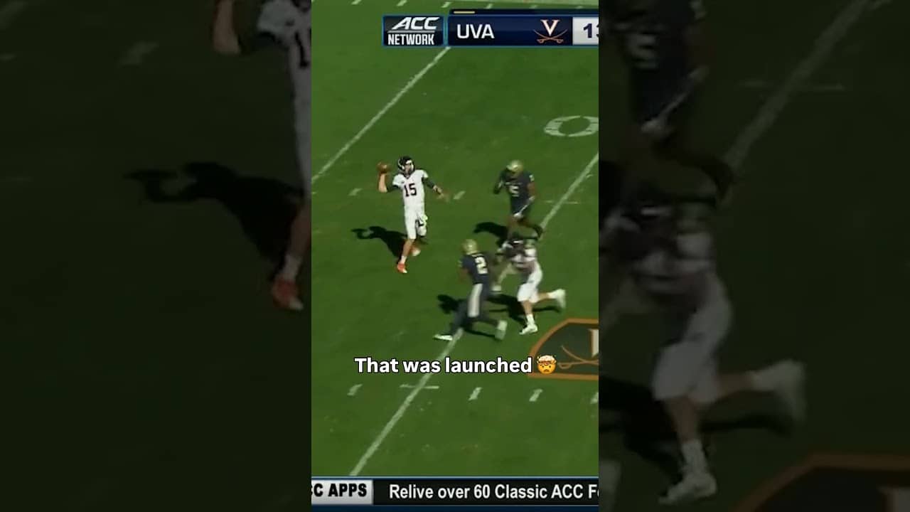 He sent that ball flying 😮‍💨 #virginiacavaliers #accfootball #collegefootball