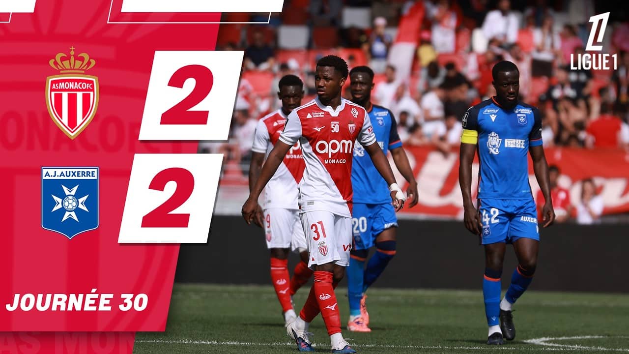 Résumé, AS Monaco 2-2 AJ Auxerre (Fati, Balogun) - 30e journée