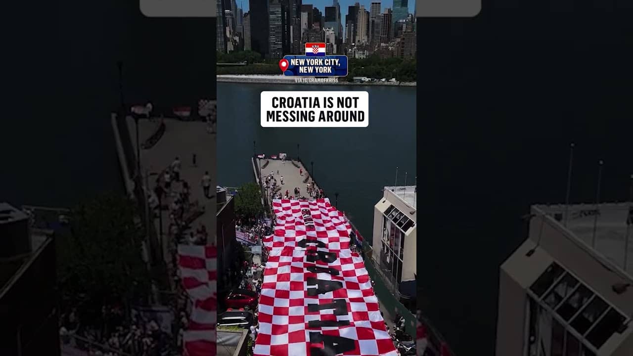 A big flag in the Big Apple for Croatia 🇭🇷