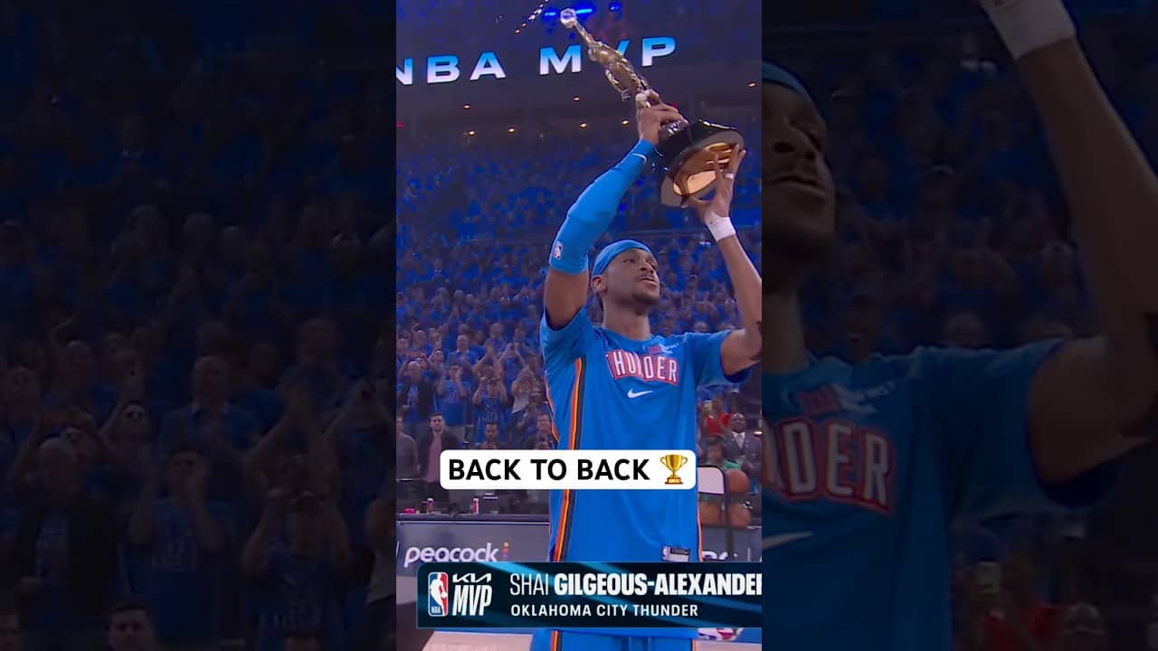 SGA receives his back-to-back Michael Jordan trophy as 2025-26 Kia NBA MVP!