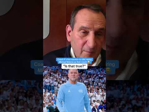 Coach K’s reaction to UNC hiring Michael Malone 👀