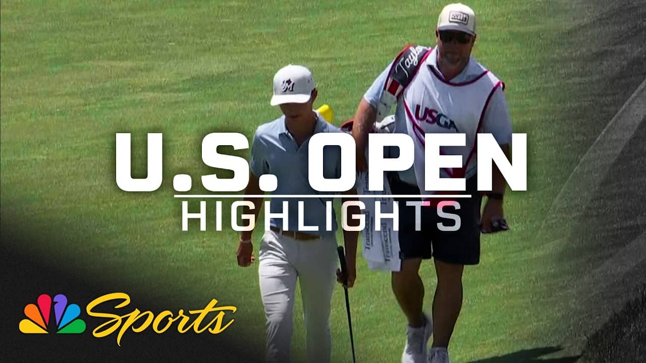 Miles Russell's dad tags in as caddie on Father's Day | 2026 U.S. Open | Golf on NBC Sports