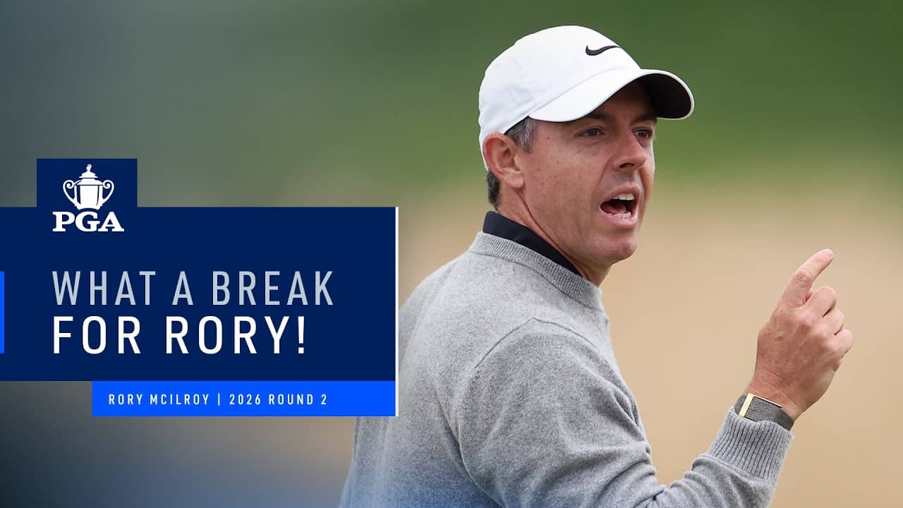 Rory McIlroy Gets Lucky Break off Tree to Save Par | 2026 PGA Championship