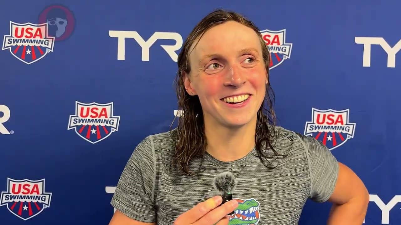 Katie Ledecky on Kate Douglass' 50 Free World Record: "I think it lifts everyone up"