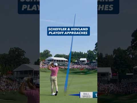 Scheffler & Hovland both hit pure approaches in the playoff 🎯
