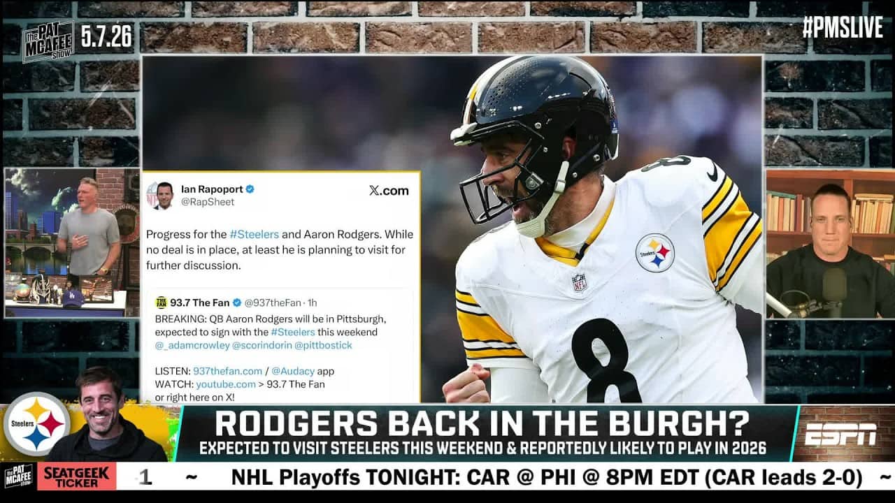 Aaron Rodgers visiting the Steelers facility 🚨 Is he expected to PLAY in 2026? | The Pat McAfee Show